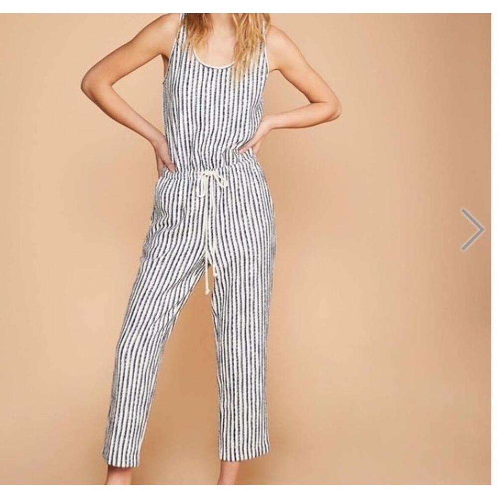 Loft‎ Lou & Grey Jumpsuit XXS Blue White Stripped Sleeveless